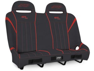 Polaris RZR XP4 1000 UTV Bench Seat - Rear - PRP Seats - GT/S.E. Rear Suspension Bench - Black/Red - `14-`23